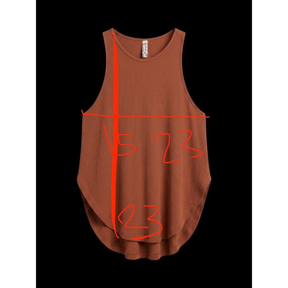 Free People Intimately Ribbed High Neck Tank Top Rust Brown Racerback - Picture 10 of 10